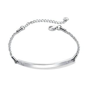Boho Titanium Steel Engrave Name Bracelets for Women Girls Chain Fine Jewelry