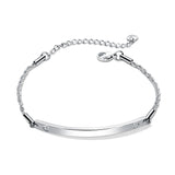 Boho Titanium Steel Engrave Name Bracelets for Women Girls Chain Fine Jewelry