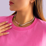 Boho Kpop Stone Pearl Chain Necklace Wedding Collar Y2K Accessories