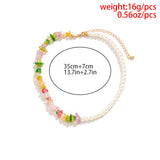 Boho Kpop Stone Pearl Chain Necklace Wedding Collar Y2K Accessories