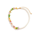 Boho Kpop Stone Pearl Chain Necklace Wedding Collar Y2K Accessories