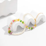 Boho Kpop Stone Pearl Chain Necklace Wedding Collar Y2K Accessories