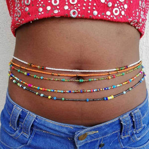 Boho Layered Waist Chains Beach Beads Belly Body Chain Belts
