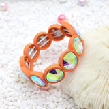 Boho Punk Friendship Enamel Bracelet Elastic Beads Charm Bracelet