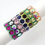 Boho Punk Friendship Enamel Bracelet Elastic Beads Charm Bracelet