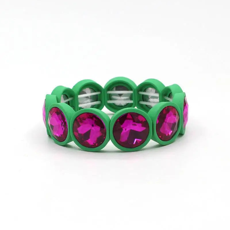 Boho Punk Friendship Enamel Bracelet Elastic Beads Charm Bracelet