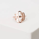 Boho Monogram Ring Vintage Anillos Gothic Jewelry