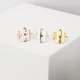 Boho Monogram Ring Vintage Anillos Gothic Jewelry