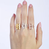 Boho Monogram Ring Vintage Anillos Gothic Jewelry