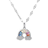 Boho Moon Star Sun Rainbow Necklace Long Chain Collars
