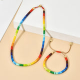 Boho Multicolor Metal Necklaces Choker Beads Pendant Statement Necklace
