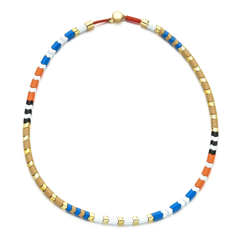 Boho Multicolor Metal Necklaces Choker Beads Pendant Statement Necklace