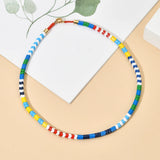 Boho Multicolor Metal Necklaces Choker Beads Pendant Statement Necklace