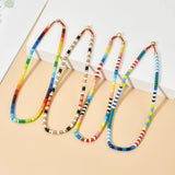 Boho Multicolor Metal Necklaces Choker Beads Pendant Statement Necklace