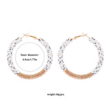 Boho Multicolor Round Polymer Clay Hoop Earrings for Women