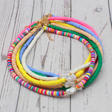 Boho Natural Pearl Necklace Soft Clay Beads Choker Beach Jewelry Gift