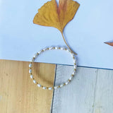 Boho Natural Freshwater Pearl Bracelet Women Stainless Steel Gold Bead Bangle