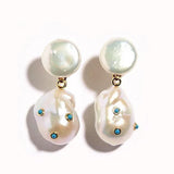 Boho Natural Freshwater Pearl Earrings Baroque Large Pearl Women's Earrings