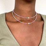 Boho Pearl Beads Necklace Sweet Neck Choker