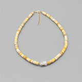 Boho Natural Pearl Necklace Colorful Soft Polymer Clay Beads Choker Pendant Neck