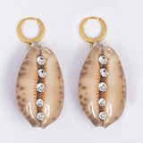 Boho Seashells Cowrie Shell Drop Earrings