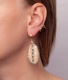 Boho Seashells Cowrie Shell Drop Earrings