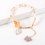 Aventurine Clover Tube Beads Bracelet Butterfly Pendant