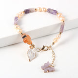Aventurine Clover Tube Beads Bracelet Butterfly Pendant