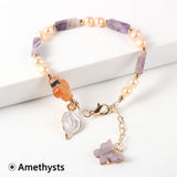 Aventurine Clover Tube Beads Bracelet Butterfly Pendant