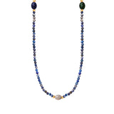 Boho Grey Stone Beads Chain Collar Necklace Jewelry for Women
