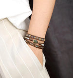Boho Labradorite Wrap Bracelet for Women