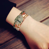 Boho Stone Beaded Wrap Bracelets 3 Layers Leather Strand Charms Retro Jewelry