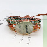 Boho Stone Beaded Wrap Bracelets 3 Layers Leather Strand Charms Retro Jewelry