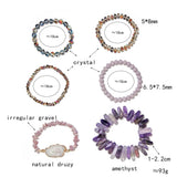 Boho Stone Charm Bracelets Set Druzy Agates Beads Bracelet Lady Gift