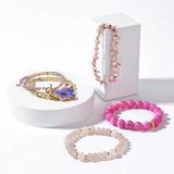 Boho Stone Charm Bracelets Set Druzy Agates Beads Bracelet Lady Gift