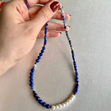 Boho Natural Stone Pearl Seed Bead Choker Necklace for Women Vintage Bohemia