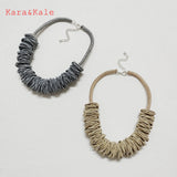 Boho Grey Multi-layered Handwoven Necklace