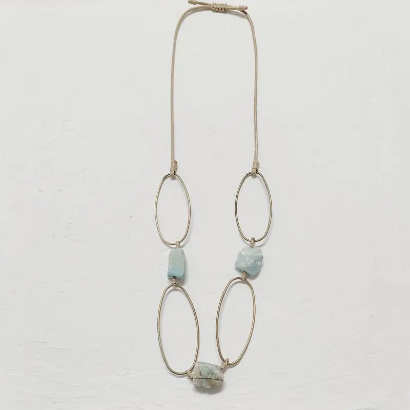 Boho Natural Stone Pendant Necklace