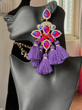 Vintage Rhinestone Tassel Earrings for Women