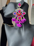Vintage Rhinestone Tassel Earrings for Women
