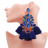 Vintage Rhinestone Tassel Earrings for Women