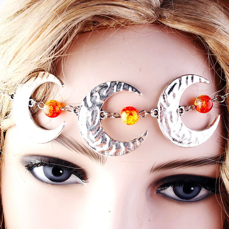 Boho Pentagram Vintage Head Chain Moon Crescent Headband