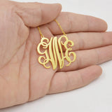 Boho Monogram Necklace Rose Choker Initials Pendant Women Jewelry