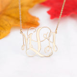 Boho Monogram Necklace Rose Choker Initials Pendant Women Jewelry