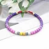 Boho Rainbow Enamel Bracelet DIY Bead String Ladies Charm Bracelet