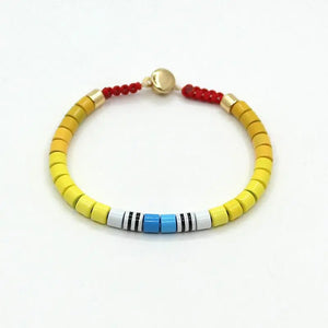 Boho Rainbow Enamel Bracelet DIY Bead String Ladies Charm Bracelet