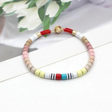 Boho Rainbow Enamel Bracelet DIY Bead String Ladies Charm Bracelet
