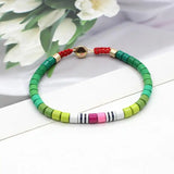 Boho Rainbow Enamel Bracelet DIY Bead String Ladies Charm Bracelet