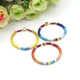 Boho Rainbow Enamel Bracelet DIY Bead String Ladies Charm Bracelet