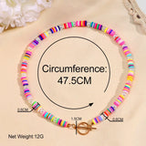 Boho Rainbow Smiley Face Beads Choker Necklace